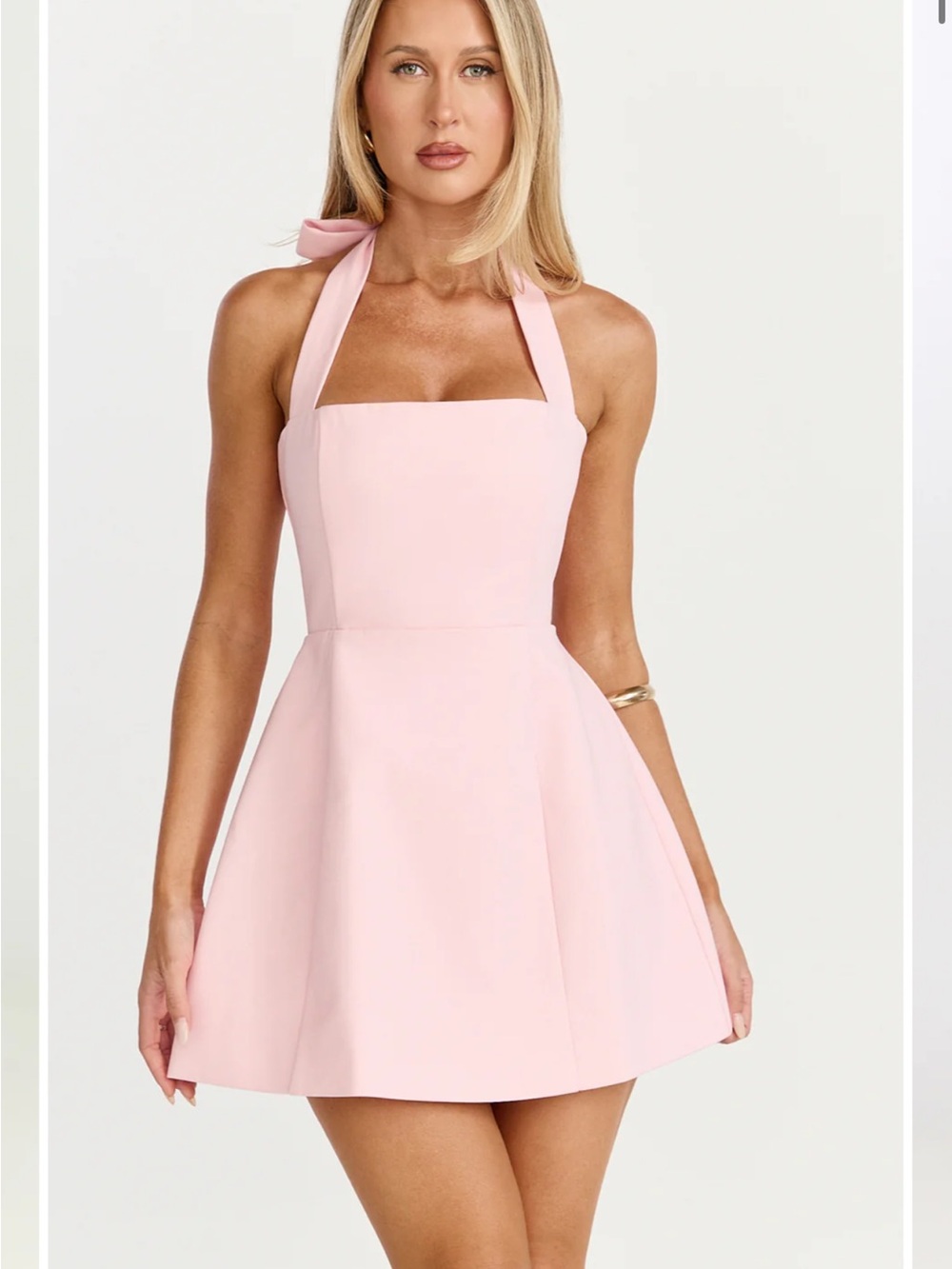 SHOWPO Pink Halter Fit & Flare Mini Dress